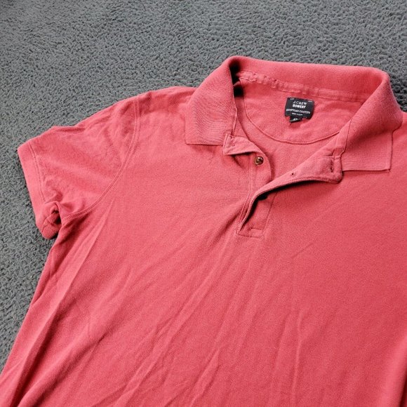 J. Crew Other - J. Crew Bowery Polo Shirt Short Sleeve Coral Egyptian Cotton Mens Size M Medium
